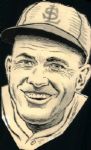 1930s Rogers Hornsby St. Louis Browns "The Sporting News Collection Archives" Original Illustration Artwork (Sporting News Collection Hologram/MEARS Photo LOA)