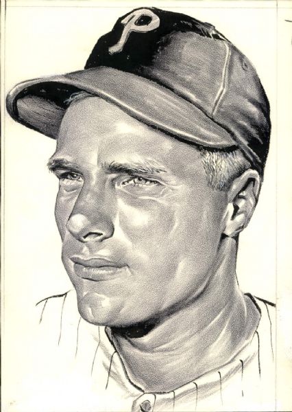 1955 Richie Ashburn Philadelphia Phillies "The Sporting News Collection Archives" Original Photo (Sporting News Collection Hologram/MEARS Photo LOA)