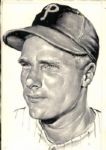 1955 Richie Ashburn Philadelphia Phillies "The Sporting News Collection Archives" Original Photo (Sporting News Collection Hologram/MEARS Photo LOA)