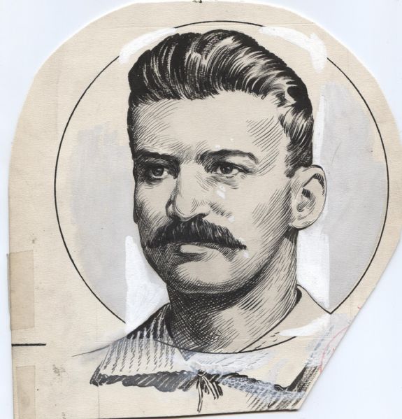1900s Mike Kelly Louisville Colonels "The Sporting News Collection Archives" Original Illustration Artwork (Sporting News Collection Hologram/MEARS Photo LOA)