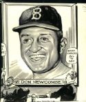 1957 Don Newcombe Brooklyn Dodgers "The Sporting News Collection Archives" 7" x 8" Original Illustration Art (Sporting News Collection Hologram/MEARS Photo LOA) Unique 1:1