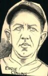 1927-30 Eddie Collins Philadelphia Athletics "The Sporting News Collection Archives" 4" x 6" Original Illustration Art (Sporting News Collection Hologram/MEARS Photo LOA) Unique 1:1
