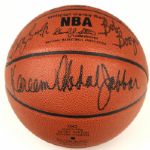 1970-71 Milwaukee Bucks Team Signed Basketball With Full Name Kareem Abdul Jabbar & Oscar Robertson 13 Sigs. From Only Team Reunion Signing - JSA