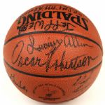 1970-71 Milwaukee Bucks Team Signed Basketball With Full Name Kareem Abdul Jabbar & Oscar Robertson 13 Sigs. From Only Team Reunion Signing - JSA