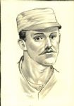 1883-1894 Monte Ward New York Giants "The Sporting News Collection Archives" 5.5" x 8" Original Illustration Art (Sporting News Collection Hologram/MEARS Photo LOA) Unique 1:1