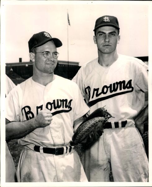 1952 Clint Courtney Darrell Johnson St. Louis Browns "The Sporting News Collection Archives" Original Photo (Sporting News Collection Hologram/MEARS Photo LOA)