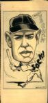 1928-30 Babe Herman Brooklyn Robins "The Sporting News Collection Archives" 4.5" x 9.5" Original Illustration Art (Sporting News Collection Hologram/MEARS Photo LOA) Unique 1:1