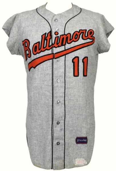 1966 Luis Aparacio Baltimore Orioles Game Worn Road Jersey (MEARS A8) (World Series Season)