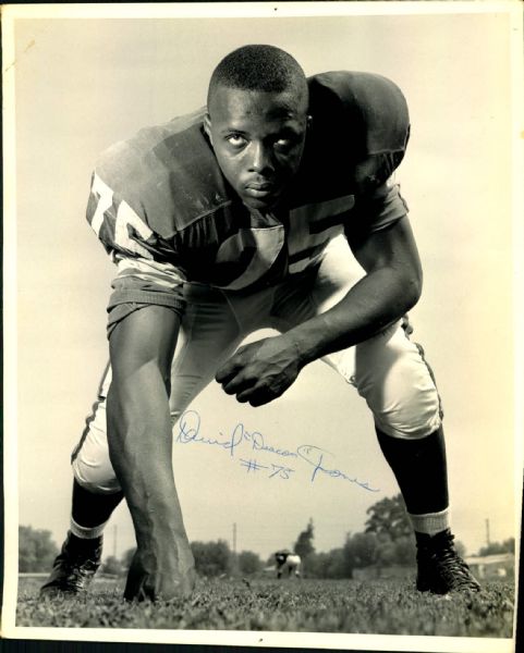 1961 Los Angeles Rams Signed 8"x10" Promotional Photos Incl. Vintage Deacon Jones Ollie Matson Lamar Lundy - Lot of 