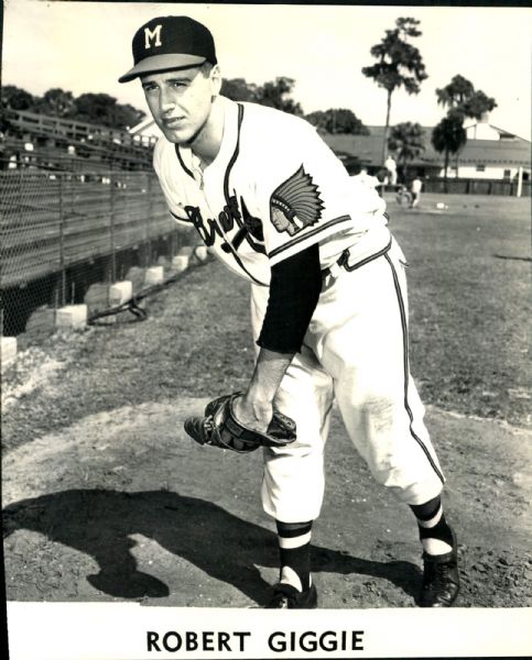 1955 Bob Giggie Milwaukee Braves "The Sporting News Collection Archives" Original 8" x 10" Photo (Sporting News Collection Hologram/MEARS Photo LOA)