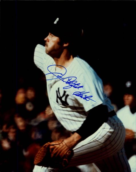 Jim Catfish Hunter New York Yankees Signed 8" x 10" Photo - JSA