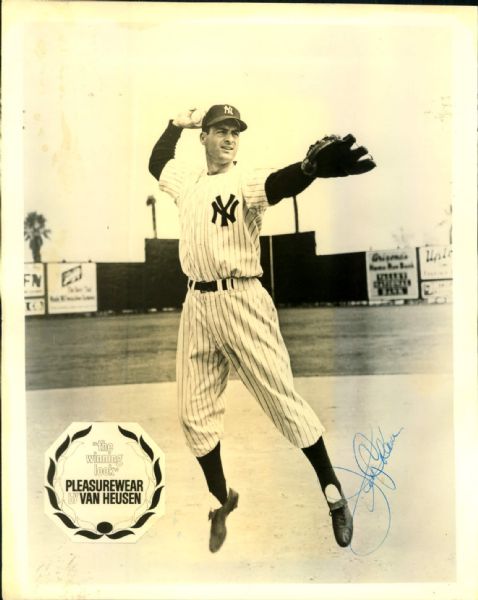 1950s Jerry Coleman New York Yankees Signed 8" x 10" Photo - JSA 