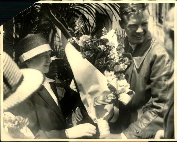 1927 Charles Lindbergh after Solo Non-Stop Flight Across Atlantic