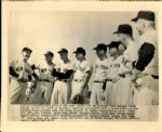 1957 Casey Stengel Talks with his New York Yankees Teaching Assistants