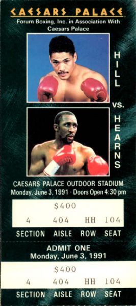 1991 Virgil Hill vs. Thomas Hearns Lightweight Fight Ticket