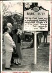 1950s circa Connie Mack Visits Park Where Babe Ruth Hit First Home Run