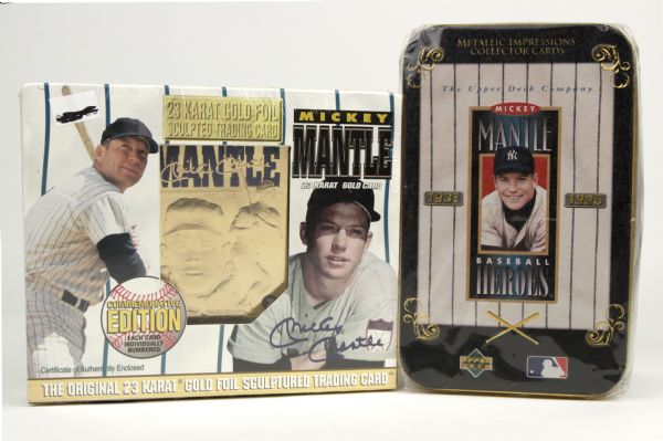 1995-96 Mickey Mantle New York Yankees Box of Metallic Cards - Lot of 2