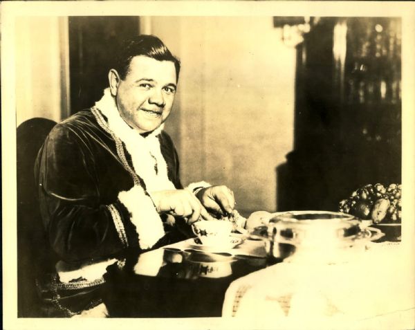 1929 Babe Ruth Feasts New York Yankees Modern 8" x 10" Photo
