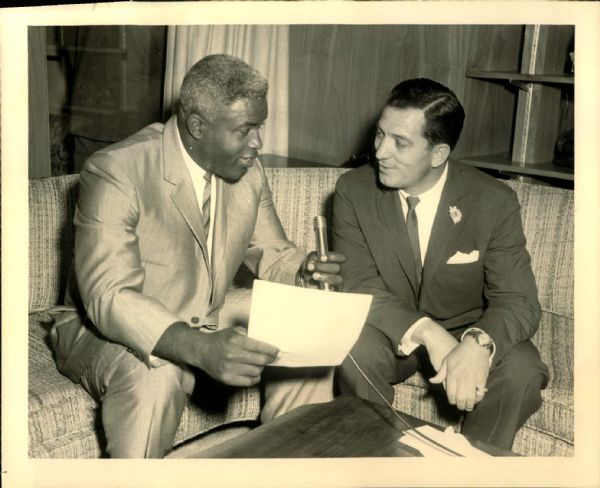 1959 Jackie Robinson Radio Interview 8" x 10" Photo