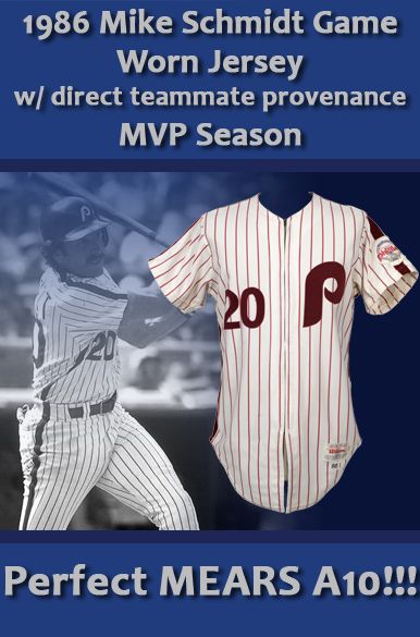 1986 Mike Schmidt Philadelphia Phillies Game Worn Jersey From MVP Season Sourced From Former Teammate (MEARS A10)