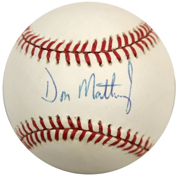 1987-89 Don Mattingly New York Yankees Single Signed ONL (Giamatti) Baseball - JSA Full Letter