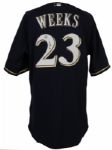 2005 Rickie Weeks Milwaukee Brewers Game Worn Signed Rookie Jersey MLB Hologram (MEARS A10)