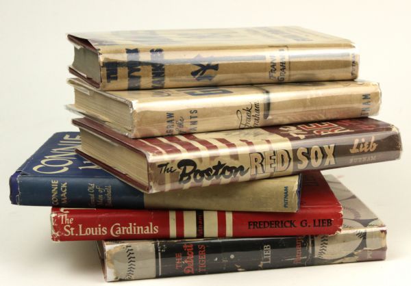 1944-47 Baseball Hardcover Book - Lot of 6 Four Authored by Frederick Lieb
