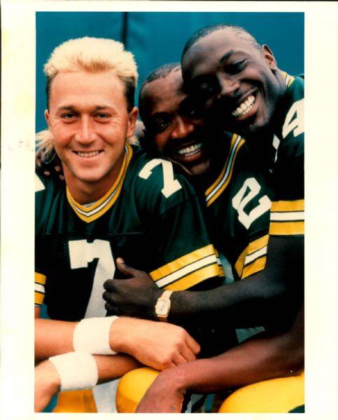 1989 Don Majkowski Sterling Sharpe & Brent Fullwood Green Bay Packers Original 8" x 10" Photo - Vern Biever Estate 