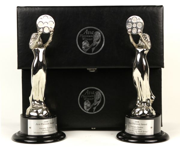 2008 Ava Award In Original Box - Lot of 2 Given For Excellance in Audio/Visual Production