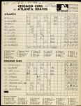 1969 Aug. 19 Scorecard/Program From Ken Holtzman Chicago Cubs No-Hitter Scored