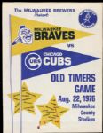 1962 Milwaukee Braves vs. Chicago Cubs Billy Bruton Signed Old Timers Day Program  - JSA 