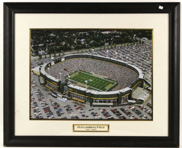 1990s Green Bay Packers Lambeau Field Framed Display 34 1/2" x 27 1/2"