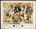 1996 Brett Favre Green Bay Packers Signed MVP Season Print Also Signed by Mark Chmura Edgar Bennett Robert Brooks & Ken Ruettgers 519/995  - JSA 