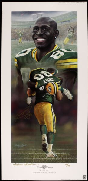2007 Donald Driver Green Bay Packers Signed Driven 16 3/4" x 36" Lithograph 42/100- JSA 