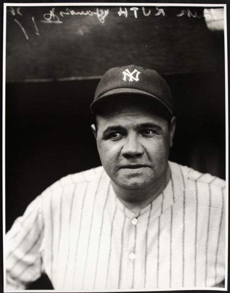 1920s Babe Ruth New York Yankees "TSN Archives" Charles Conlon Original 11" x 14" Print Hand Developed from Glass Plate Negative (MEARS LOA) Rare: Lot #2