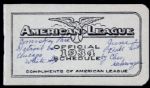 1934 American League Pocket Baseball Schedule