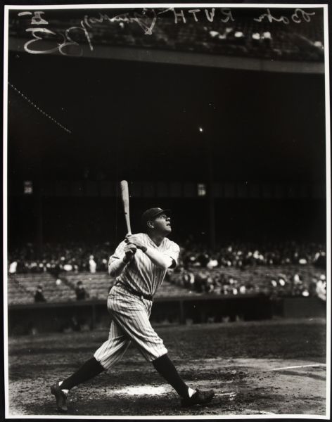 1920s Babe Ruth New York Yankees "TSN Archives" Charles Conlon Original 11" x 14" Print Hand Developed from Glass Plate Negative (MEARS LOA) Rare: Lot #5
