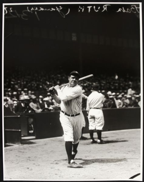 1920s Babe Ruth New York Yankees "TSN Archives" Charles Conlon Original 11" x 14" Print Hand Developed from Glass Plate Negative (MEARS LOA) Rare: Lot #6