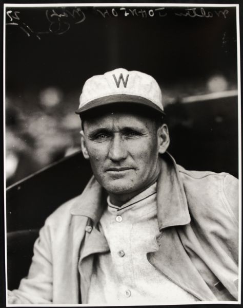 1926-27 Walter Johnson Washington Senators "TSN Archives" Charles Conlon Original 11" x 14" Print Hand Developed From Glass Plate Negative (MEARS LOA) Rare