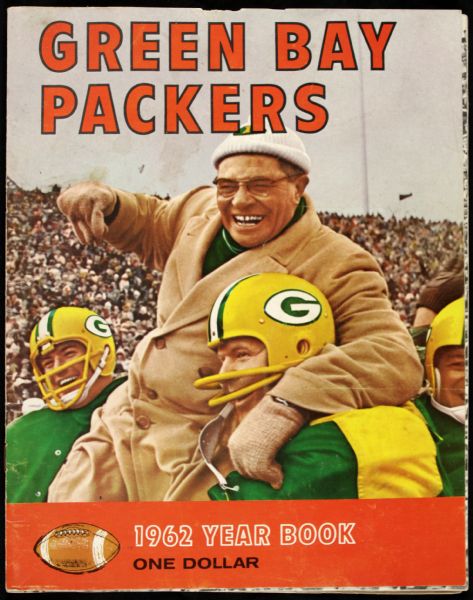 1962 Green Bay Packers Vince Lombardi Yearbook - Rare Red Stripe Version 