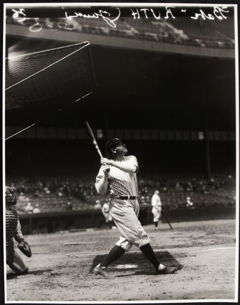 1920s Babe Ruth New York Yankees "TSN Archives" Charles Conlon Original 11" x 14" Print Hand Developed from Glass Plate Negative (MEARS LOA) Rare: Lot #9