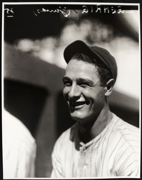 1920s Lou Gehrig New York Yankees "TSN Archives" Charles Conlon Original 11" x 14" Print Hand Developed from Glass Plate Negative (MEARS LOA) Rare: Lot #3