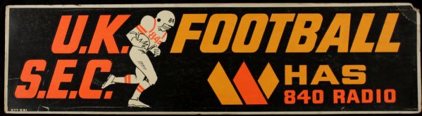 1970s University of Kentucky SEC Football Bus Advertisement 47 1/2" x 12 3/4" - Lot of 4