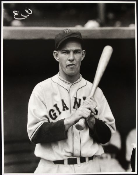 1933-35 Mel Ott New York Giants "TSN Archives" Charles Conlon Original 11" x 14" Print Hand Developed From Glass Plate Negative (MEARS LOA) Rare