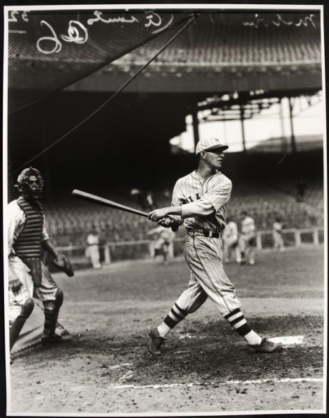 1932 Mel Ott New York Giants "TSN Archives" Charles Conlon Original 11" x 14" Print Hand Developed From Glass Plate Negative (MEARS LOA) Rare