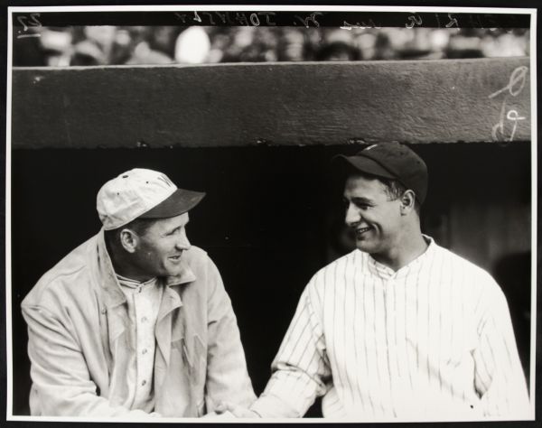 1927 Walter Johnson Washington Senators Lou Gehrig New York Yankees "TSN Archives" Charles Conlon Original 11" x 14" Print Hand Developed from Glass Plate Negative (MEARS LOA) Rare