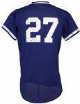 1990-94 Derrick May Chicago Cubs Game Worn Signed BP Jersey (MEARS Auction LOA) 
