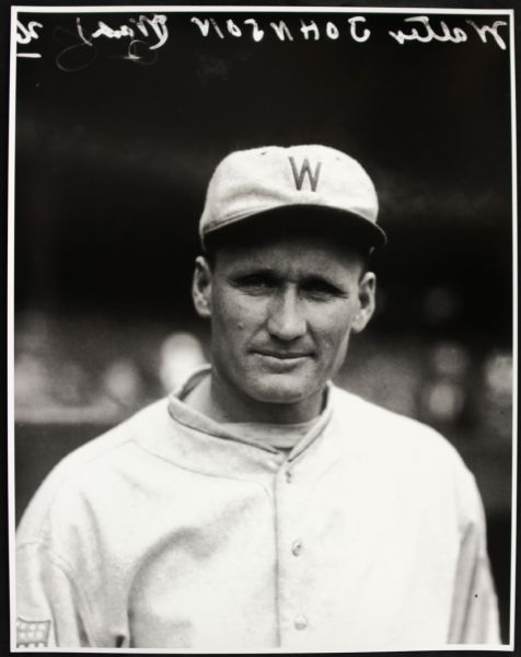 1926-27 Walter Johnson Washington Senators "TSN Archives" Charles Conlon Original 11" x 14" Print Hand Developed From Glass Plate Negative (MEARS LOA) Rare