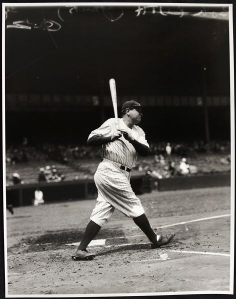 1920-34 Babe Ruth New York Yankees "TSN Archives" Charles Conlon Original 11" x 14" Print Hand Developed From Glass Plate Negative (MEARS LOA) Rare