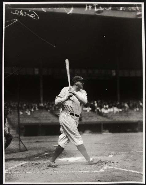 1920-34 Babe Ruth New York Yankees "TSN Archives" Charles Conlon Original 11" x 14" Print Hand Developed From Glass Plate Negative (MEARS LOA) Rare